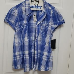 Blue plaid shirt